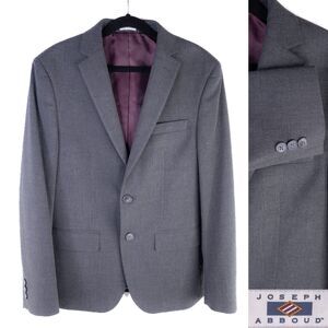 joseph abboud boys blazer sports coat size 14 Solid Gray 2-Button Poly Blend
